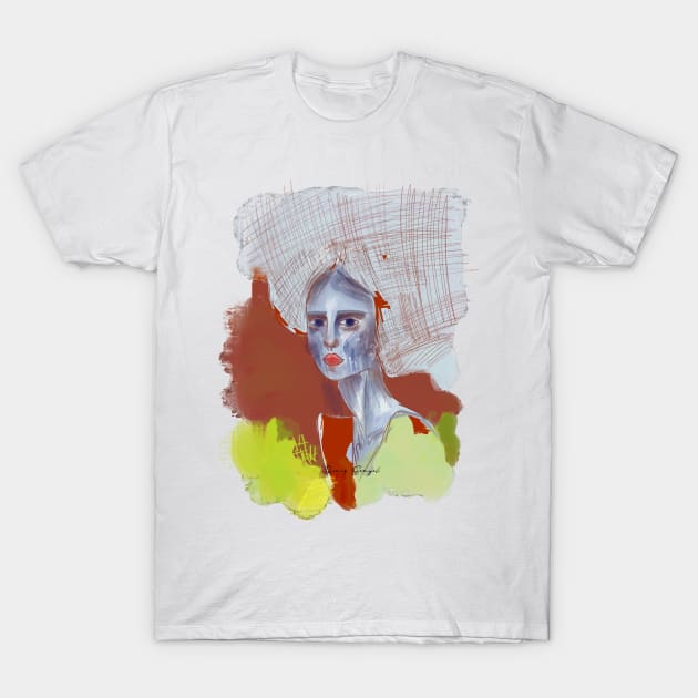 Sad lady T-Shirt by Colormyline by Denis Senyol